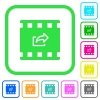 Export movie vivid colored flat icons in curved borders on white background - Export movie vivid colored flat icons - Small thumbnail