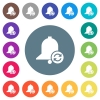 Refresh reminder flat white icons on round color backgrounds - Refresh reminder flat white icons on round color backgrounds. 17 background color variations are included.
