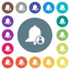 User reminder flat white icons on round color backgrounds. 17 background color variations are included. - User reminder flat white icons on round color backgrounds