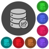 Export database icons with shadows on color round backgrounds for material design - Export database icons with shadows on round backgrounds