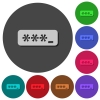 PIN code icons with shadows on color round backgrounds for material design - PIN code icons with shadows on round backgrounds