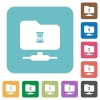 FTP busy rounded square flat icons - FTP busy white flat icons on color rounded square backgrounds