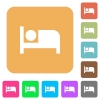 Hotel rounded square flat icons - Hotel flat icons on rounded square vivid color backgrounds.