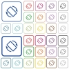 Mobile screen automatic rotation color flat icons in rounded square frames. Thin and thick versions included. - Mobile screen automatic rotation outlined flat color icons
