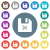 Cut file flat white icons on round color backgrounds - Cut file flat white icons on round color backgrounds. 17 background color variations are included.