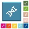 DNA molecule white icons on edged square buttons in various trendy colors - DNA molecule white icons on edged square buttons