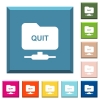 FTP quit white icons on edged square buttons in various trendy colors - FTP quit white icons on edged square buttons