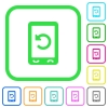 Mobile redial vivid colored flat icons - Mobile redial vivid colored flat icons in curved borders on white background