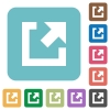 External link rounded square flat icons - External link white flat icons on color rounded square backgrounds