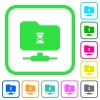 FTP busy vivid colored flat icons - FTP busy vivid colored flat icons in curved borders on white background