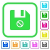 Disabled file vivid colored flat icons - Disabled file vivid colored flat icons in curved borders on white background