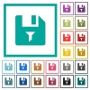 Filter file flat color icons with quadrant frames on white background - Filter file flat color icons with quadrant frames