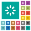 Loader symbol multi colored flat icons on plain square backgrounds. Included white and darker icon variations for hover or active effects. - Loader symbol square flat multi colored icons