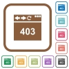 Browser 403 forbidden simple icons - Browser 403 forbidden simple icons in color rounded square frames on white background