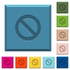 Blocked engraved icons on edged square buttons - Blocked engraved icons on edged square buttons in various trendy colors