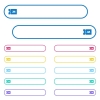 Swimming pool discount coupon icons in rounded color menu buttons - Swimming pool discount coupon icons in rounded color menu buttons. Left and right side icon variations.