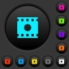 Certified movie dark push buttons with color icons - Certified movie dark push buttons with vivid color icons on dark grey background