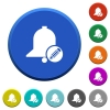Edit reminder beveled buttons - Edit reminder round color beveled buttons with smooth surfaces and flat white icons