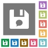 File comment flat icons on simple color square backgrounds - File comment square flat icons