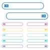 Soccer discount coupon icons in rounded color menu buttons. Left and right side icon variations. - Soccer discount coupon icons in rounded color menu buttons