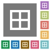 All borders square flat icons - All borders flat icons on simple color square backgrounds