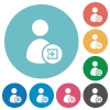 Import user data flat round icons - Import user data flat white icons on round color backgrounds