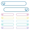 Horseshoe icons in rounded color menu buttons. Left and right side icon variations. - Horseshoe icons in rounded color menu buttons