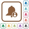 User reminder simple icons in color rounded square frames on white background - User reminder simple icons