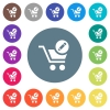 Edit cart items flat white icons on round color backgrounds. 17 background color variations are included. - Edit cart items flat white icons on round color backgrounds