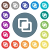Intersect shapes flat white icons on round color backgrounds - Intersect shapes flat white icons on round color backgrounds. 17 background color variations are included.
