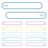 Eyeglasses icons in rounded color menu buttons. Left and right side icon variations. - Eyeglasses icons in rounded color menu buttons