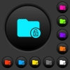Unlock directory dark push buttons with color icons - Unlock directory dark push buttons with vivid color icons on dark grey background