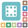 Domino eight rounded square flat icons - Domino eight white flat icons on color rounded square backgrounds