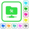 FTP tools vivid colored flat icons - FTP tools vivid colored flat icons in curved borders on white background