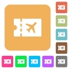 Air travel discount coupon rounded square flat icons - Air travel discount coupon flat icons on rounded square vivid color backgrounds.