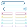 Drag image to top right icons in rounded color menu buttons - Drag image to top right icons in rounded color menu buttons. Left and right side icon variations.