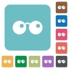 Sunglasses white flat icons on color rounded square backgrounds - Sunglasses rounded square flat icons