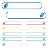 Multiple canvases icons in rounded color menu buttons. Left and right side icon variations. - Multiple canvases icons in rounded color menu buttons