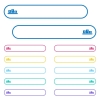 Winners podium with inside numbers icons in rounded color menu buttons. Left and right side icon variations. - Winners podium with inside numbers icons in rounded color menu buttons