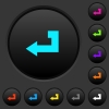 Return key dark push buttons with vivid color icons on dark grey background - Return key dark push buttons with color icons