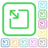 Resize object vivid colored flat icons - Resize object vivid colored flat icons in curved borders on white background