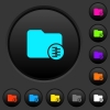Compressed directory dark push buttons with color icons - Compressed directory dark push buttons with vivid color icons on dark grey background