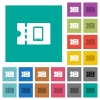 Mobile phone discount coupon square flat multi colored icons - Mobile phone discount coupon multi colored flat icons on plain square backgrounds. Included white and darker icon variations for hover or active effects.