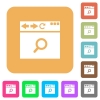 Browser search flat icons on rounded square vivid color backgrounds. - Browser search rounded square flat icons