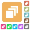 Multiple canvases rounded square flat icons - Multiple canvases flat icons on rounded square vivid color backgrounds.