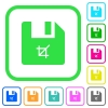 Truncate file vivid colored flat icons - Truncate file vivid colored flat icons in curved borders on white background