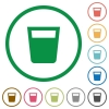 Drink flat color icons in round outlines on white background - Drink flat icons with outlines