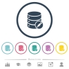 Database edit flat color icons in round outlines - Database edit flat color icons in round outlines. 6 bonus icons included.