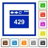 Browser 429 Too Many Requests flat color icons in square frames on white background - Browser 429 Too Many Requests flat framed icons