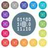 Digital fingerprint flat white icons on round color backgrounds - Digital fingerprint flat white icons on round color backgrounds. 17 background color variations are included.